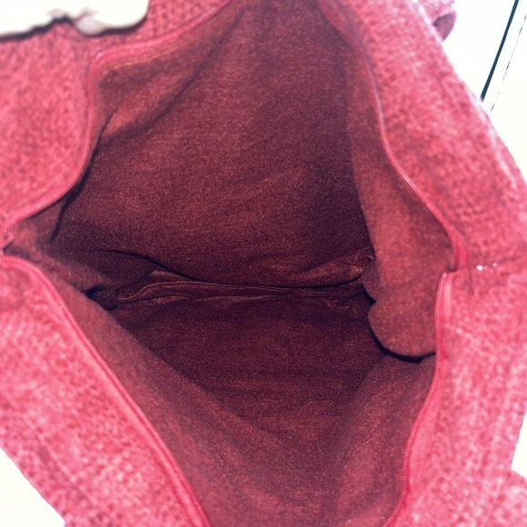 Woven Christmas Holiday Snowmen 3D Stitched Red Shoulder Handbag Bird Mailbox - Picture 6 of 10